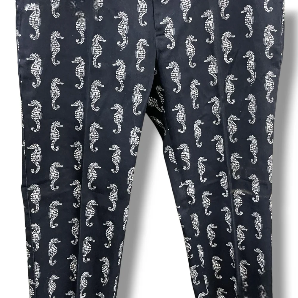 Dolce & Gabbana Dark Blue & White Seahorse Print Slim Fit Chino Pant 34" Waist - Picture 10 of 16